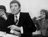 Otto Schily mit Rupert von Plottnitz und Daniel Cohn-Bendit, 1974