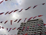 Nationalflaggen in Pjoengjang, 2012